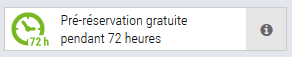 Réserver gratuitement pendant 72 heures