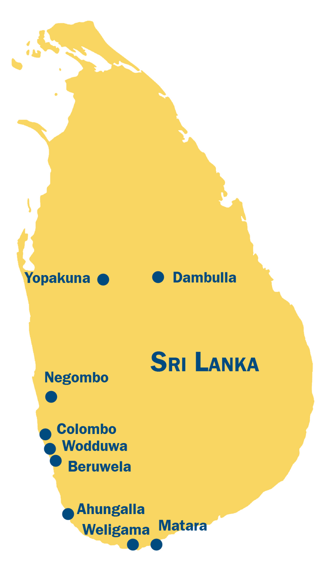 Guide SpaDreams : Carte du Sri Lanka