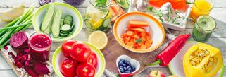 repas sain avec fruits et légumes